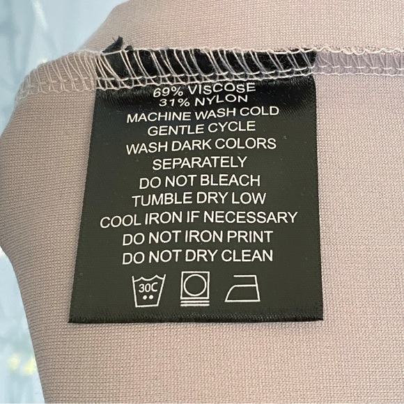 MANIÈRE DE VOIR GRAY BLACK CLIP BUCKLE WAIST BELT LONG SLEEVE BODYCON DRESS - Picture 7 of 9